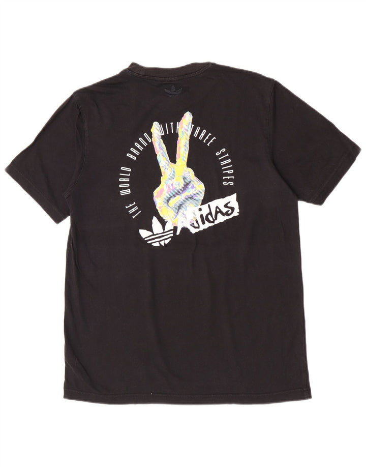 Adidas Herren Grafik T-Shirt Top Small Schwarz Baumwolle