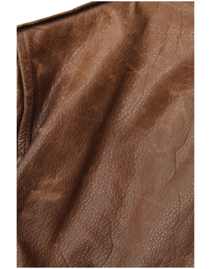 La Matta Herren-Bomber-Lederjacke IT 50, großes braunes Leder