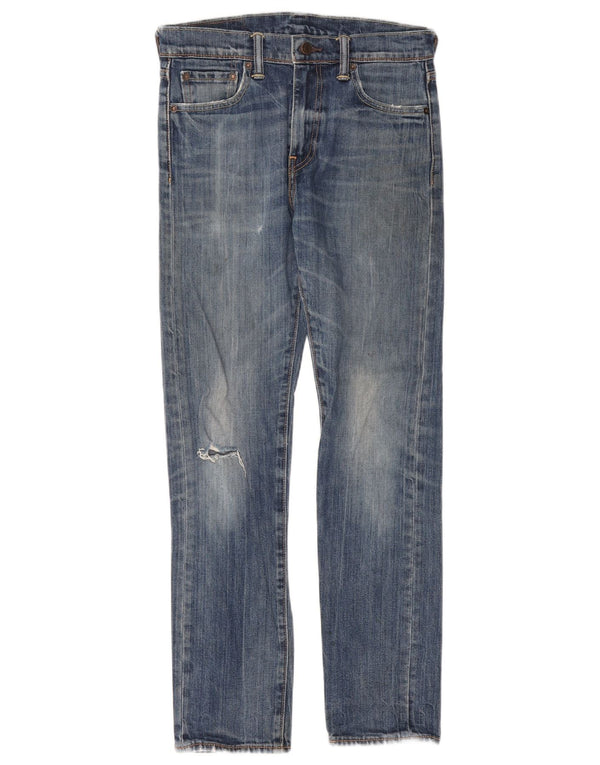 Levi's Damen 510 Distressed Skinny Jeans W29 L30 Blaue Baumwolle