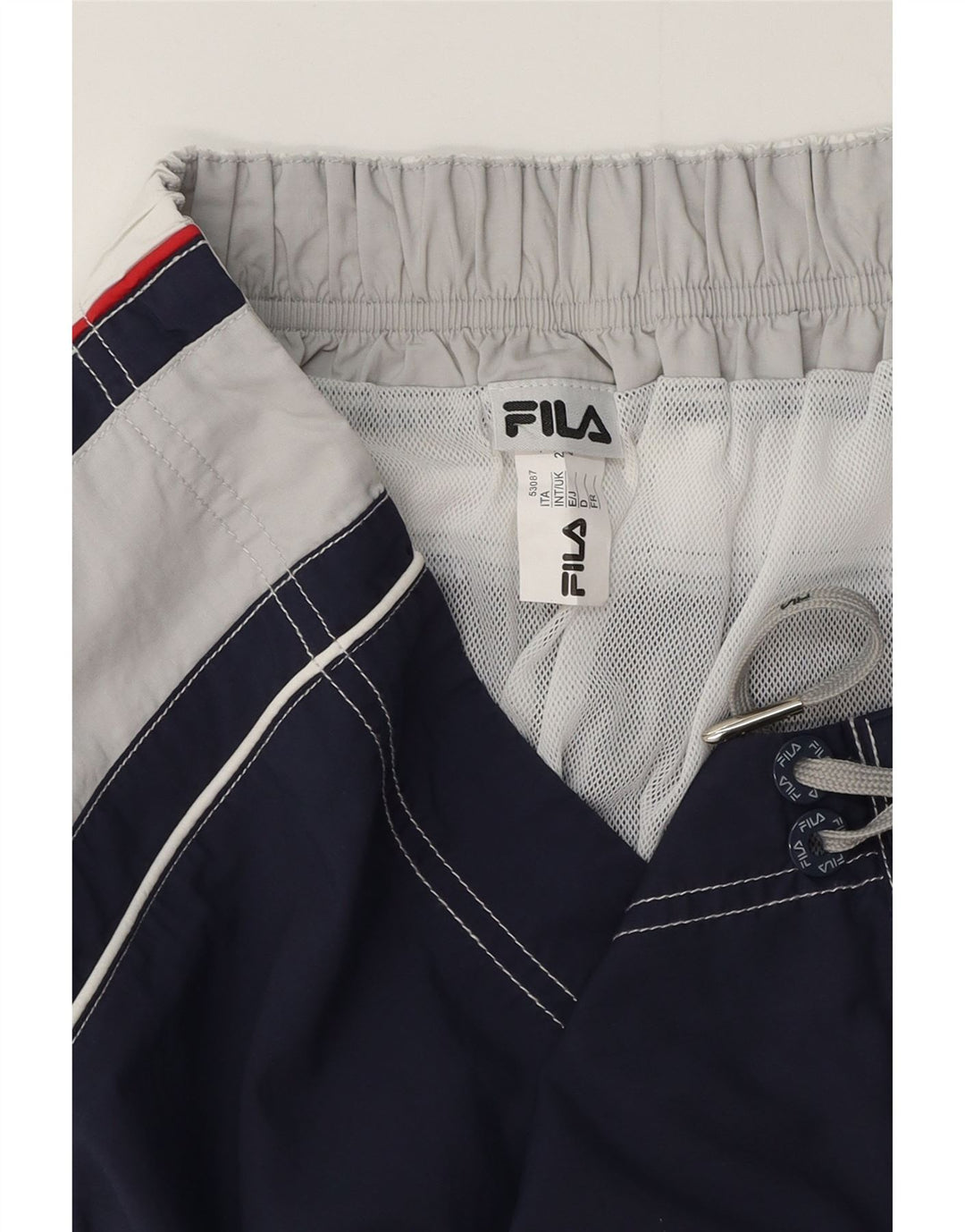 Fila Herren-Badeshorts mit Grafik, 2XL, Marineblau, Farbblock-Polyester