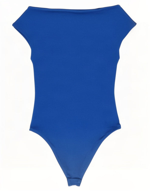 Schulterfreier Damen-Body von Zara, Größe S, Blau, Baumwolle