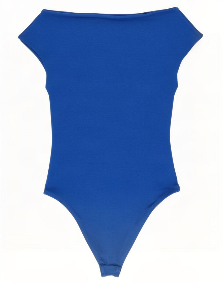 Schulterfreier Damen-Body von Zara, Größe S, Blau, Baumwolle