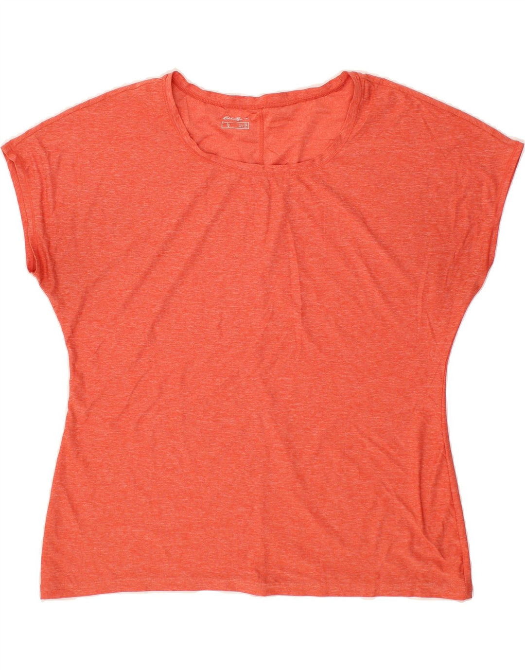 EDDIE BAUER Womens T-Shirt Top UK 18 XL Orange Flecked Polyester Vintage Eddie Bauer and Second-Hand Eddie Bauer from Messina Hembry 