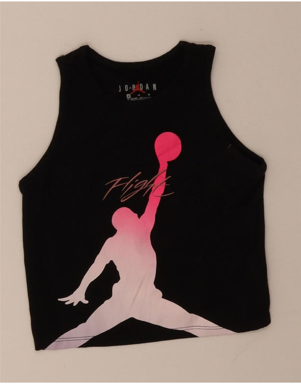 NIKE Mädchen Crop Graphic Vest Top 10–11 Jahre Medium Schwarz