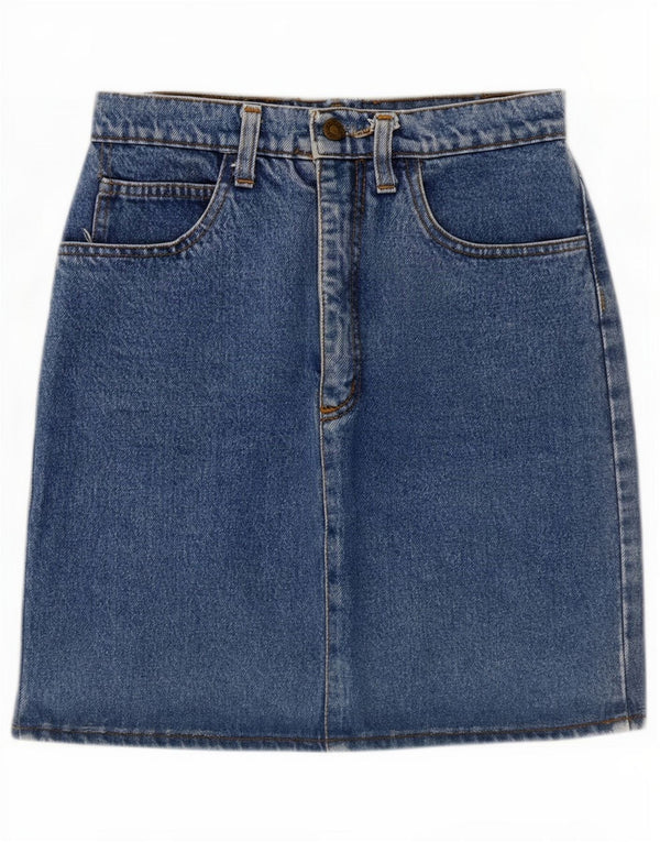 Vintage Damen Jeansrock mit hoher Taille, W26, kleine blaue Baumwolle