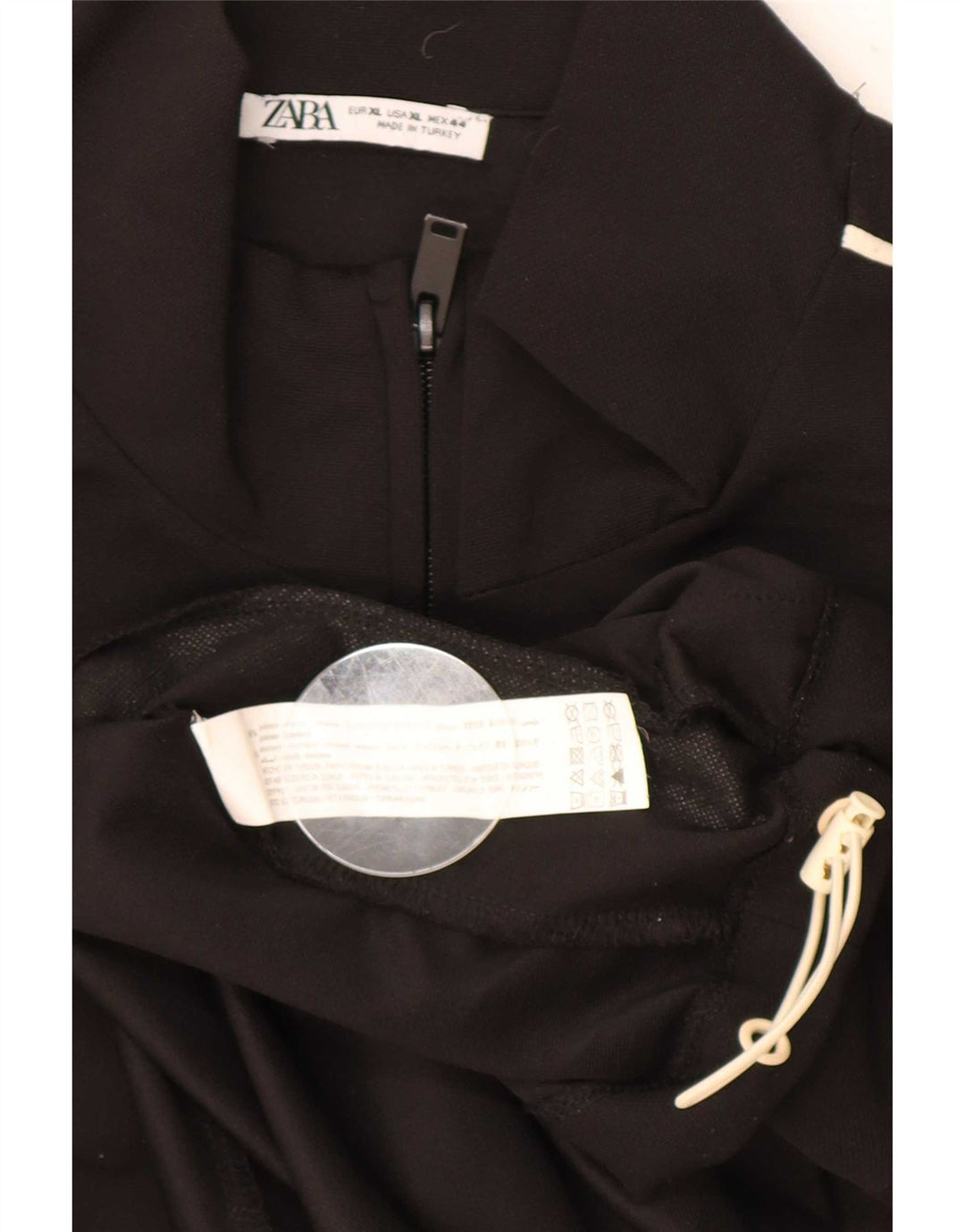 Zara Herren Trainingsanzug Top Jacke XL Schwarz Polyester