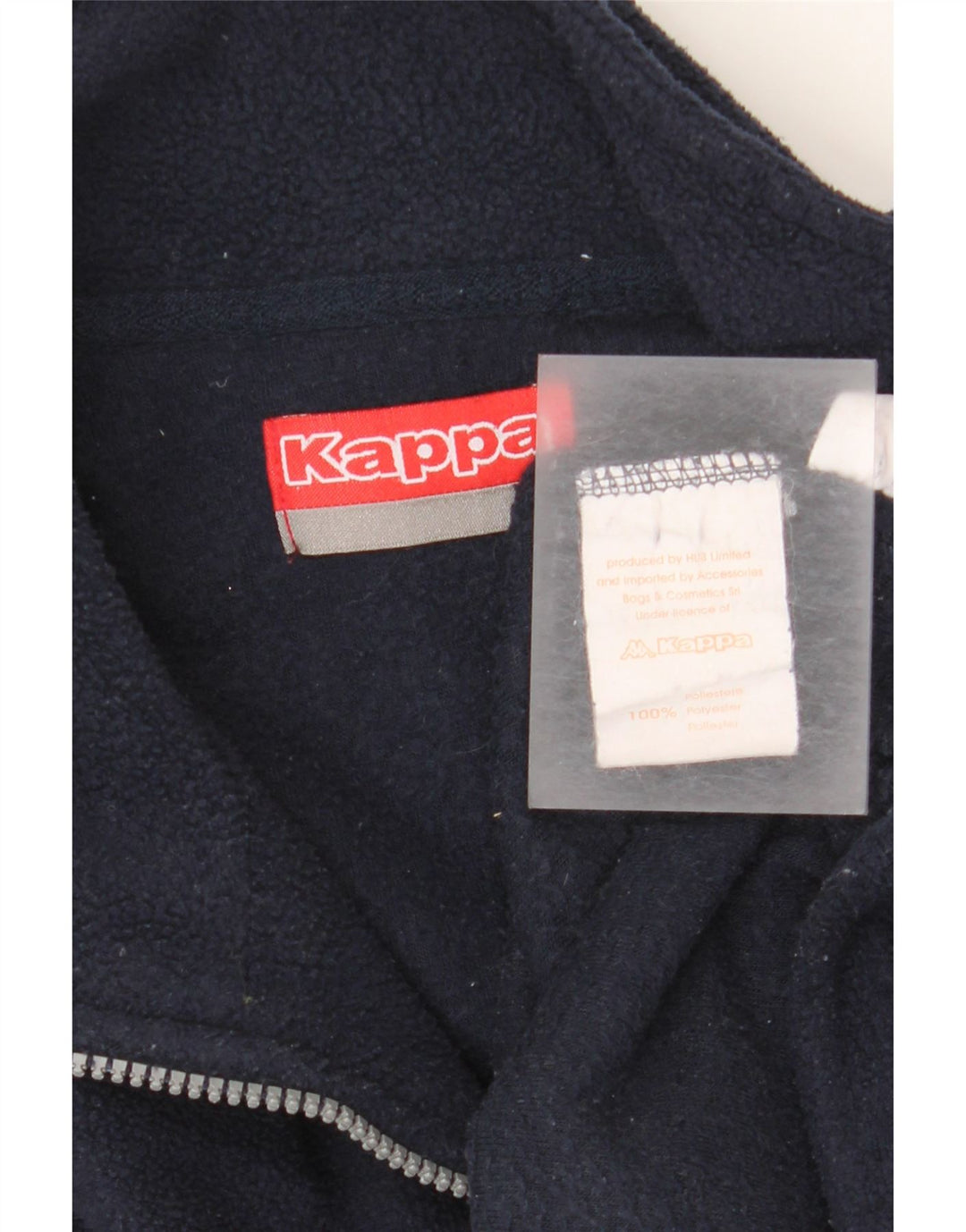 Kappa Herren-Fleecepullover mit Reißverschluss, mittelgroß, Marineblau, Polyester, Sport