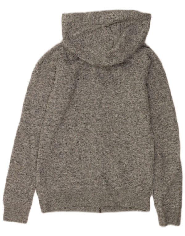 Jack Wills Damen-Kapuzenpullover mit grafischem Reißverschluss, UK 6, XS, grau geflecktes Polyester