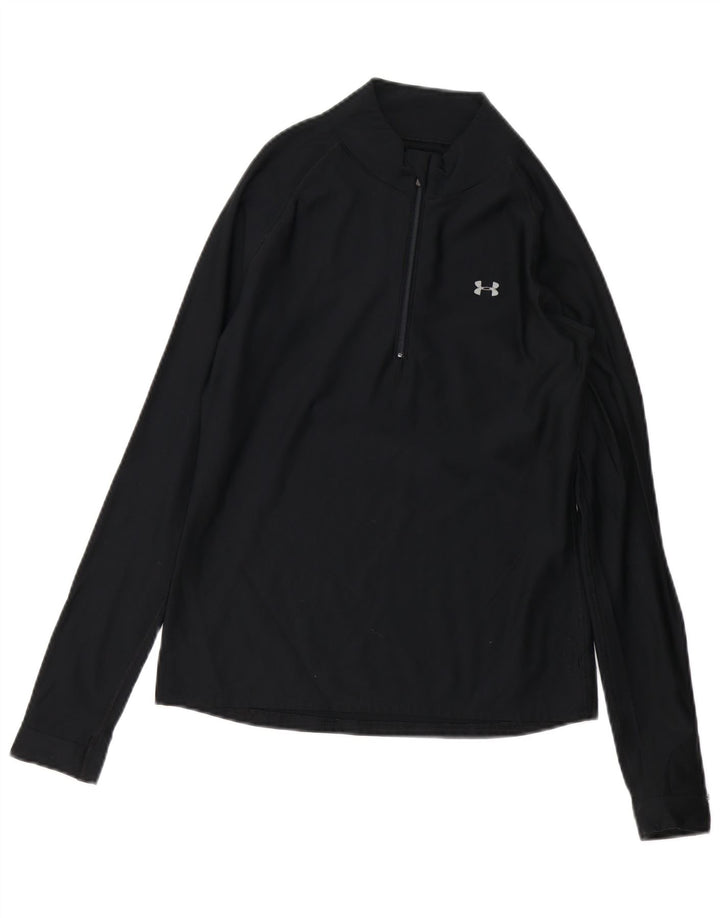 UNDER ARMOUR Damen-Pullover-Trainingsanzugoberteil mit Reißverschluss, UK 10, Größe S, Schwarz