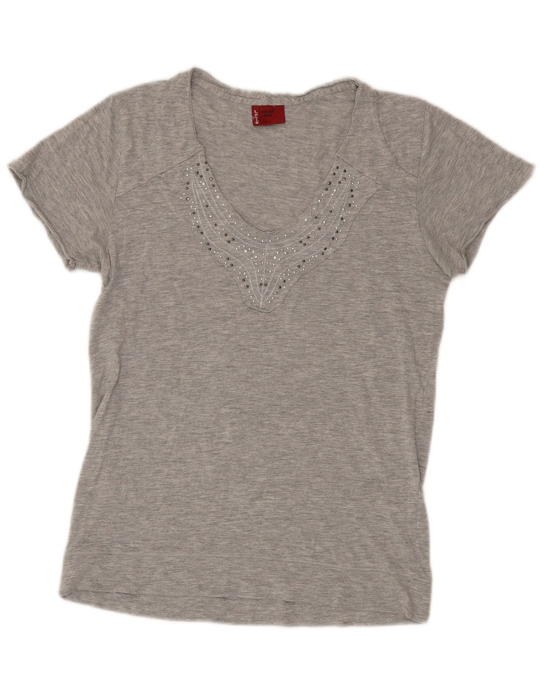Levi's Damen T-Shirt Top UK 14 Large Grau Baumwolle