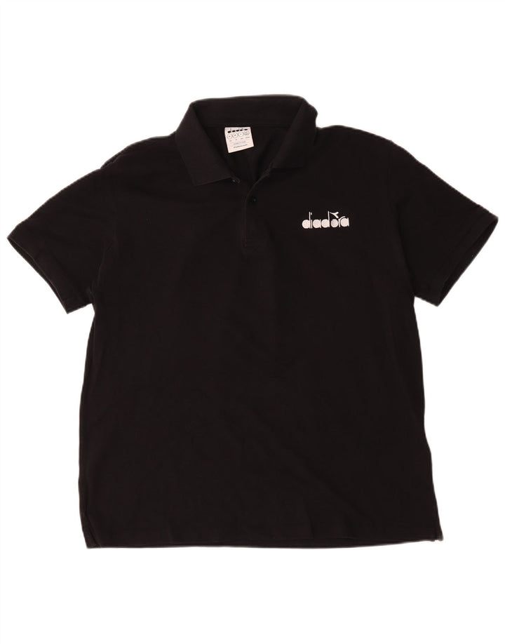 Diadora Herren Poloshirt XL Schwarz Baumwolle