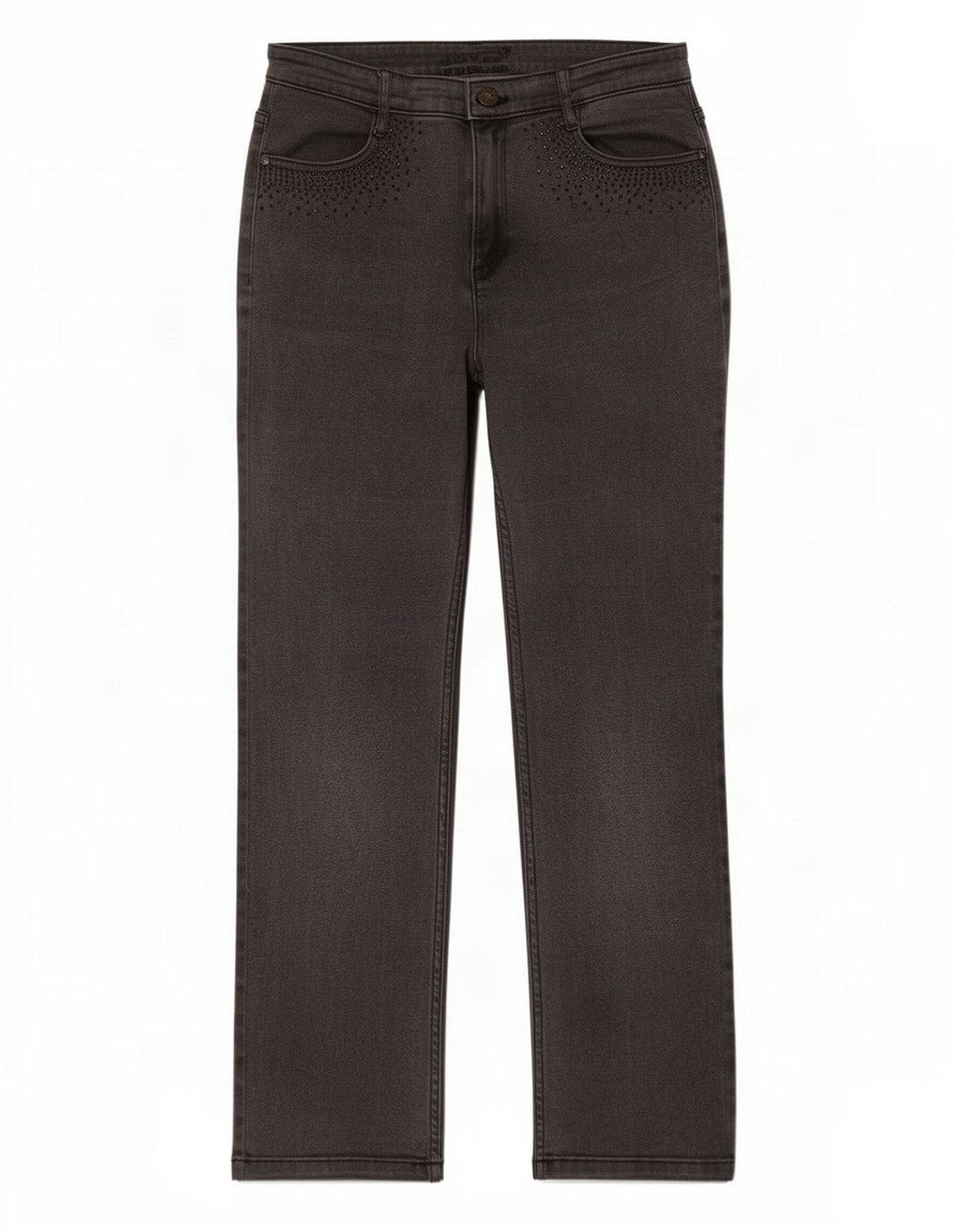 Marks & Spencer Damen Straight Jeans UK 12 Medium W30 L29 Grau Baumwolle