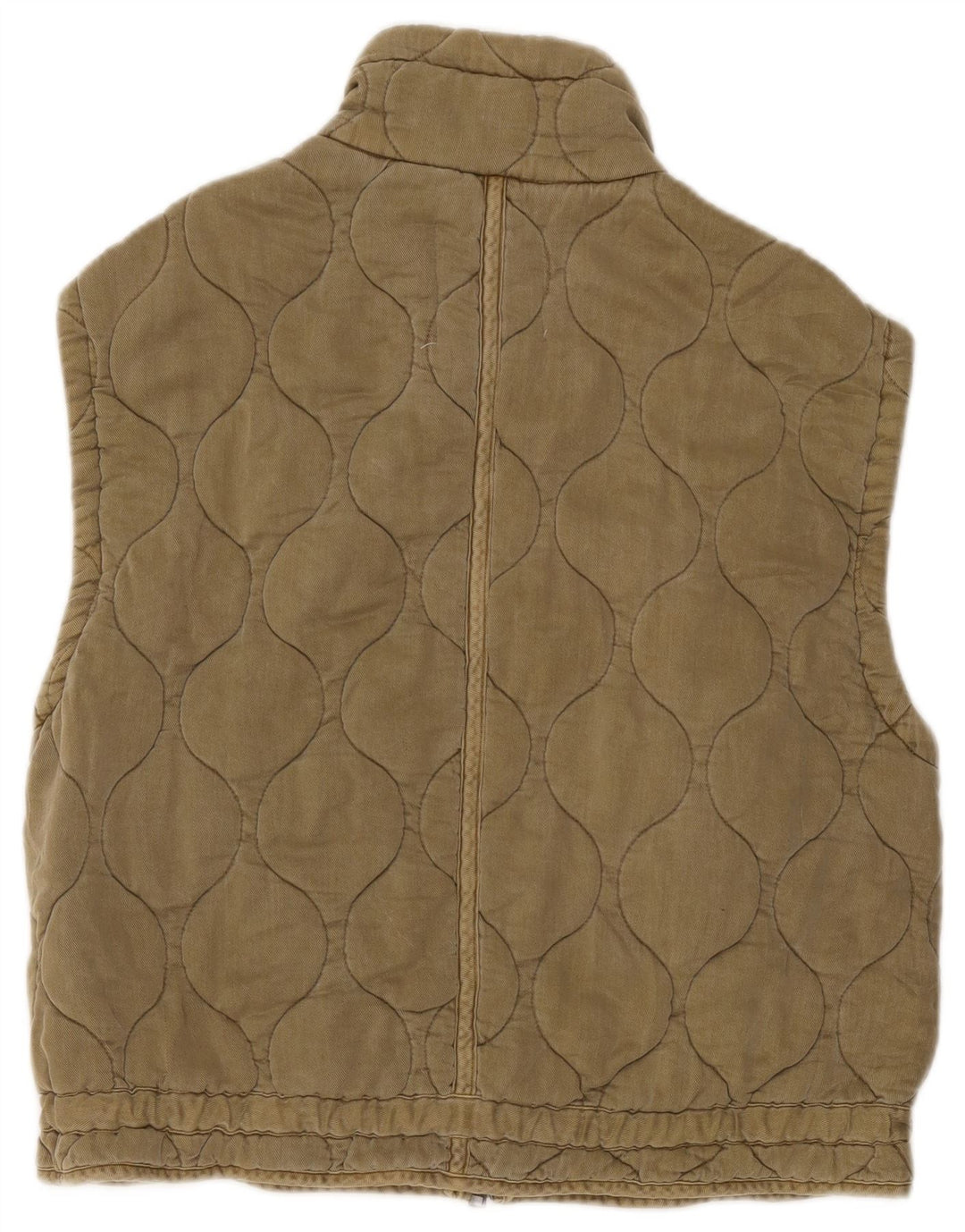 Zara Damen Übergroße Steppweste UK 6 XS Khaki Polyester
