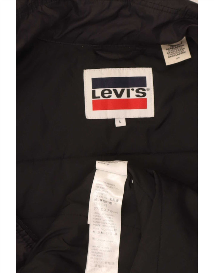 Levi's Herren Wattierte Jacke UK 40 Large Schwarz Polyester