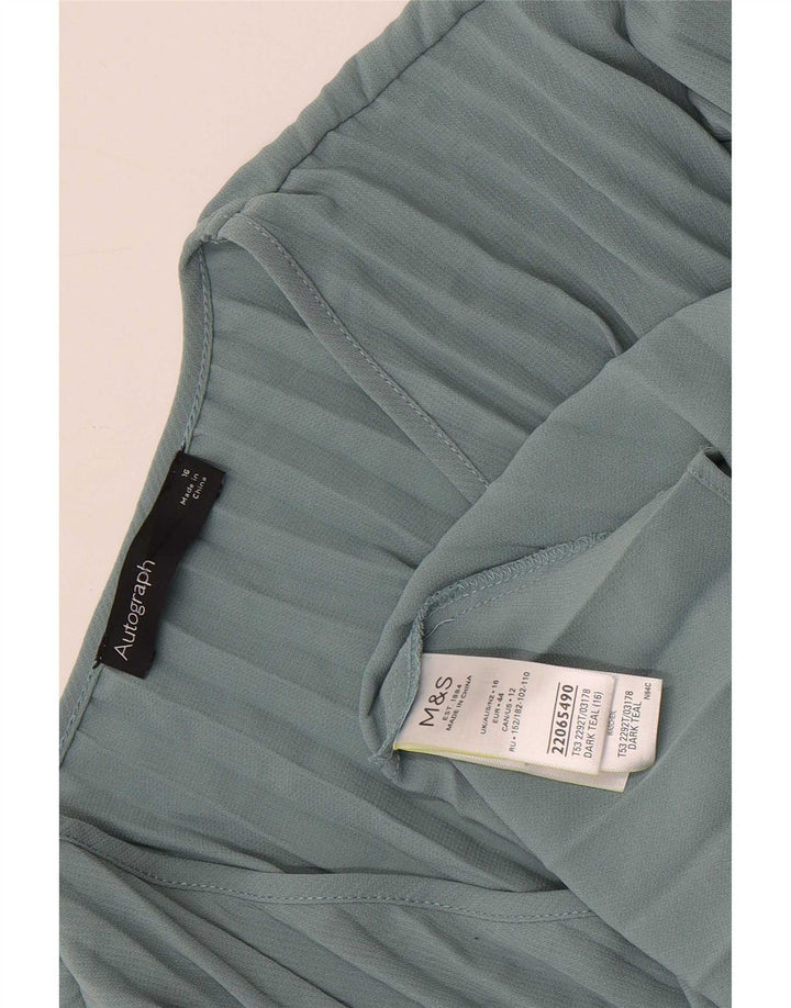 Marks & Spencer Damen Autograph Langarm-Blusenoberteil UK 16 Large Blau