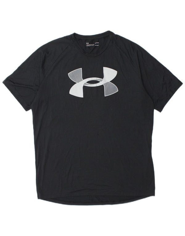 UNDER ARMOUR Herren Heat Gear Graphic T-Shirt Top Large Schwarz Polyester