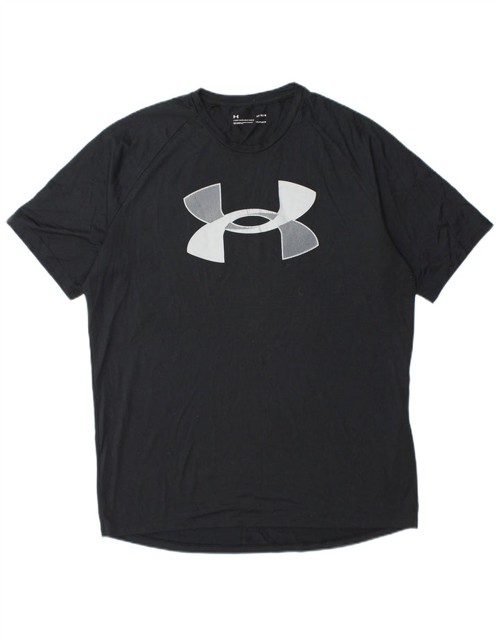 UNDER ARMOUR Herren Heat Gear Graphic T-Shirt Top Large Schwarz Polyester