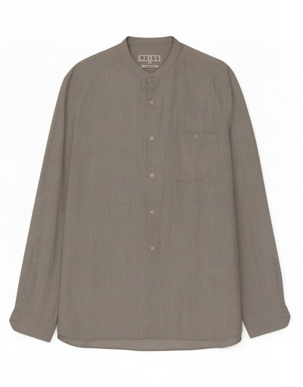Reiss Herren Slim Fit Hemd XL Grau Baumwolle