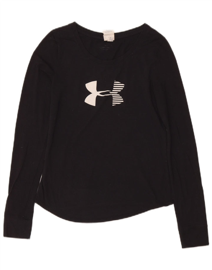 UNDER ARMOUR Damen Graphic Top Langarm UK 10 Small Marineblau