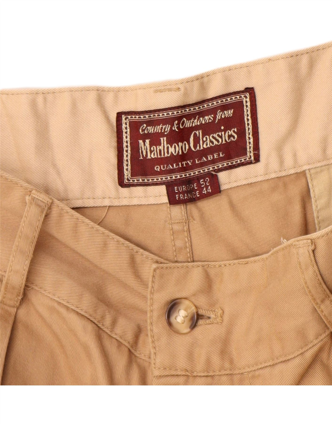 Marlboro Classics Herren Pegged Cargo Shorts EU 52 XL W32 Beige Baumwolle