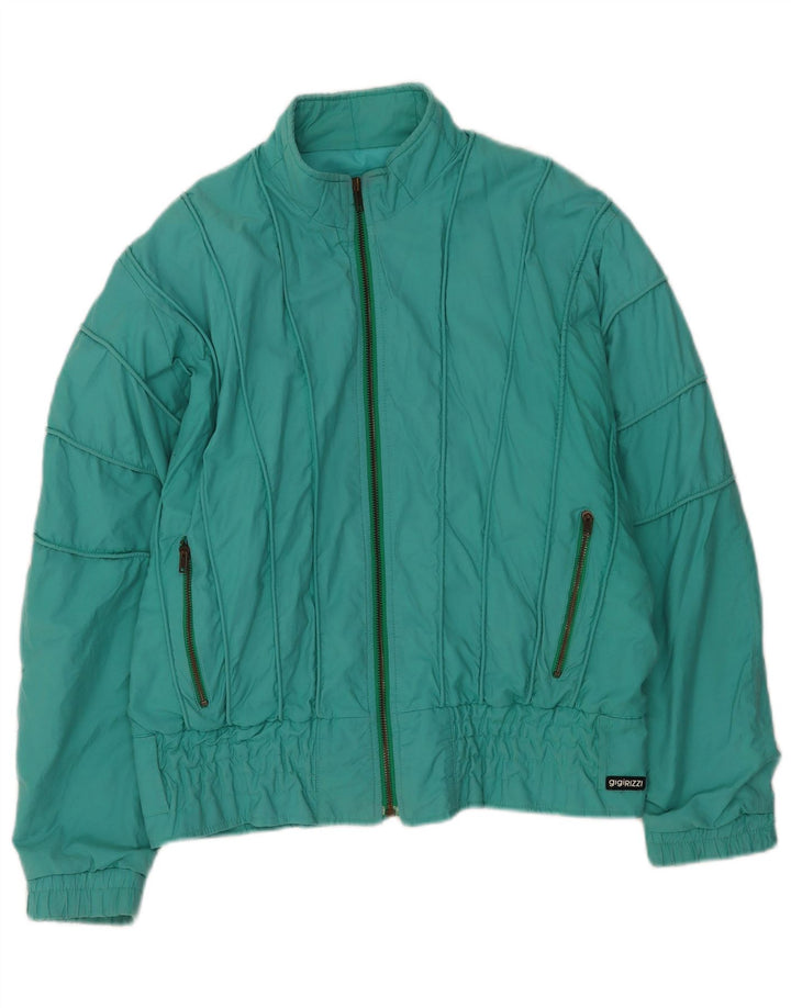 Gigi Rizzi Damen Bomberjacke IT 44 Medium Türkis Baumwolle