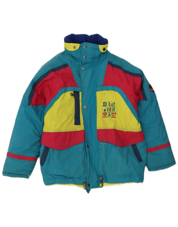 Diadora Damen-Skijacke mit grafischer Kapuze, UK 18, XL, Blau, Farbblock
