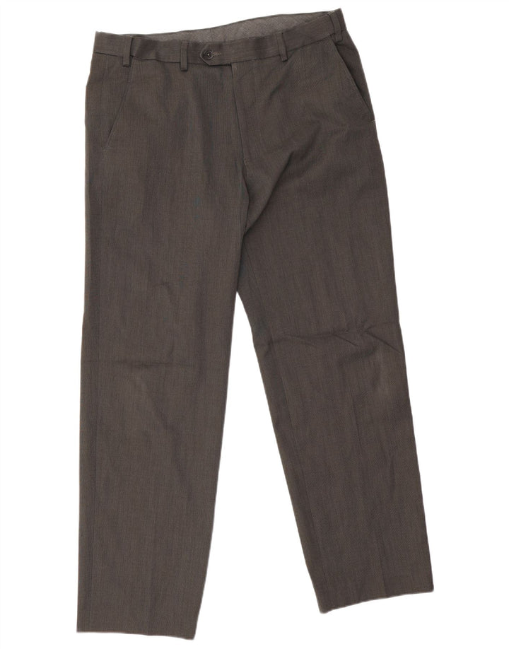 Marks & Spencer Herren-Anzughose, gerade, normal, W34, L29, Grau, Polyester