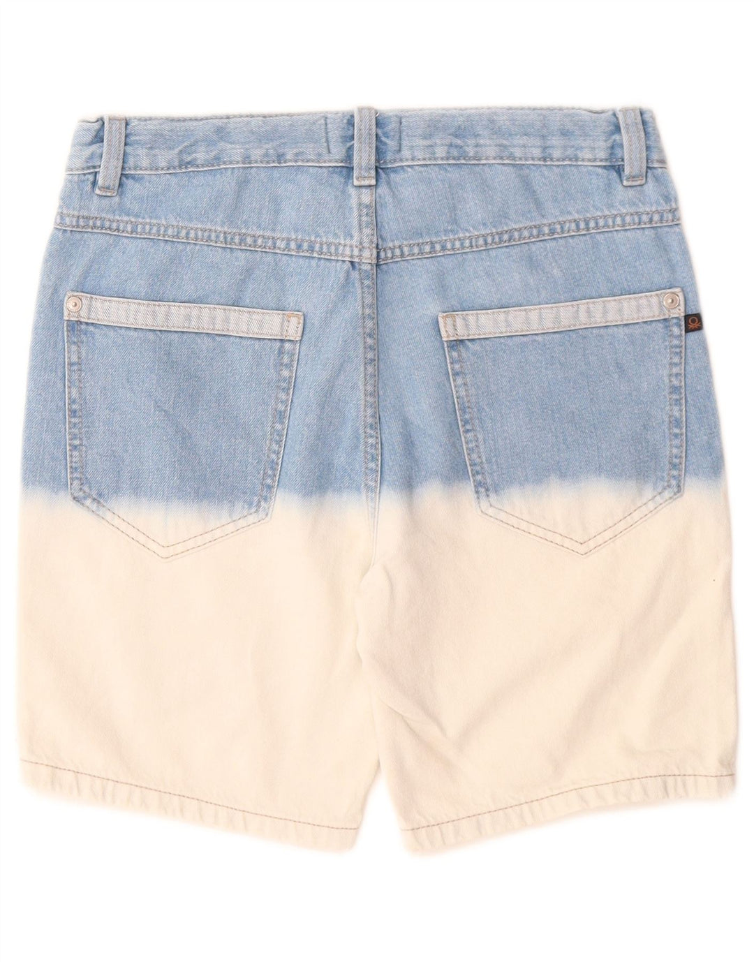 BENETTON Jungen-Jeansshorts, 10–11 Jahre, W26, XL, blaue Farbblock-Baumwolle