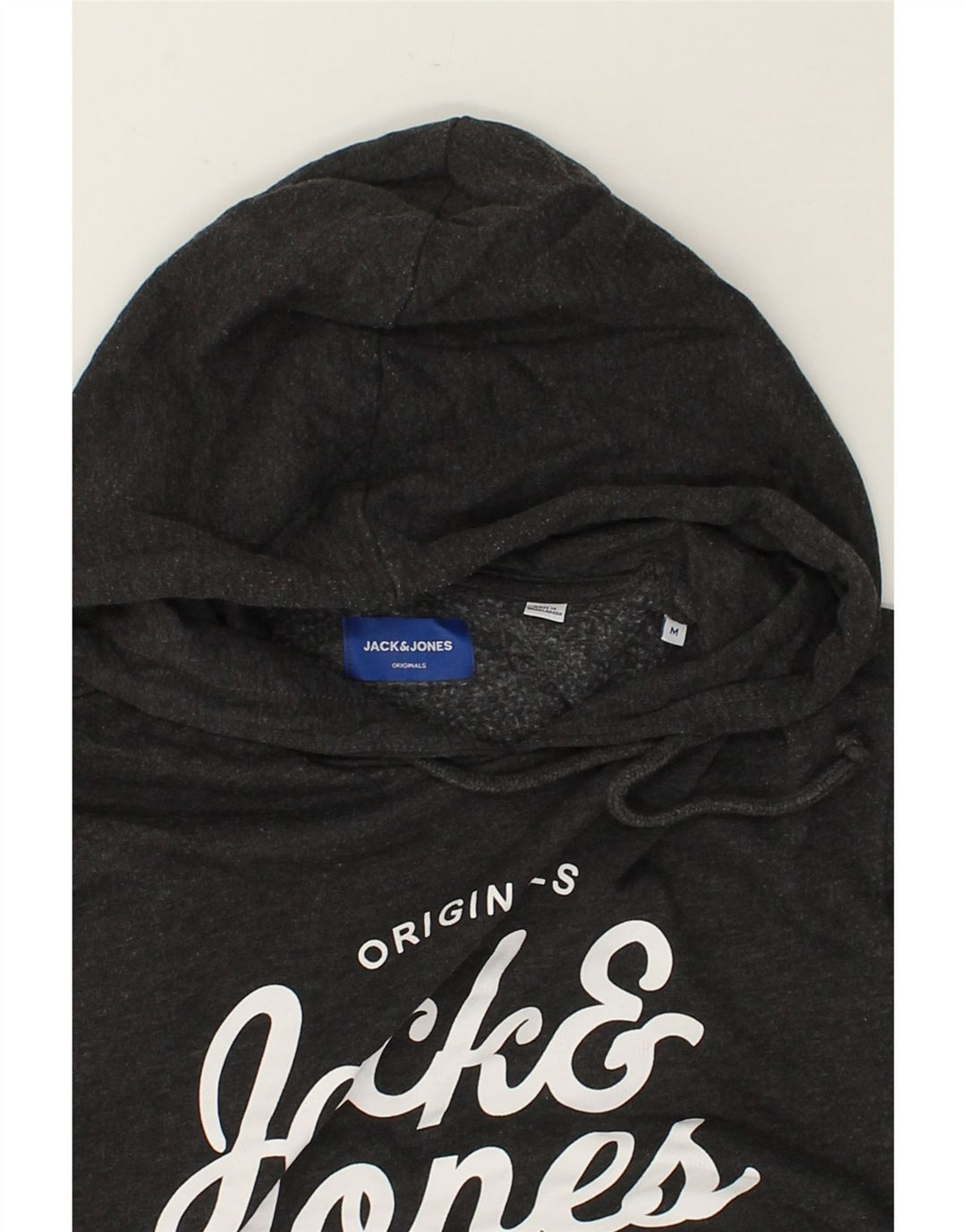 JACK & JONES Mens Graphic Hoodie Jumper Medium Grey Cotton | Vintage Jack & Jones | Thrift | Second-Hand Jack & Jones | Used Clothing | Messina Hembry 