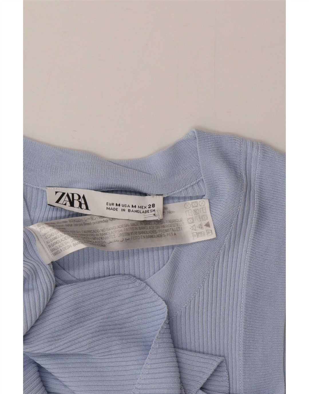 Zara Damen Weste Top UK 12 Mittelblaue Viskose
