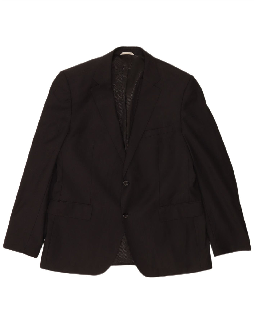 Hugo Boss Herren-Blazer mit 2 Knöpfen, EU 56, 3XL, schwarze Nadelstreifen-Schurwolle