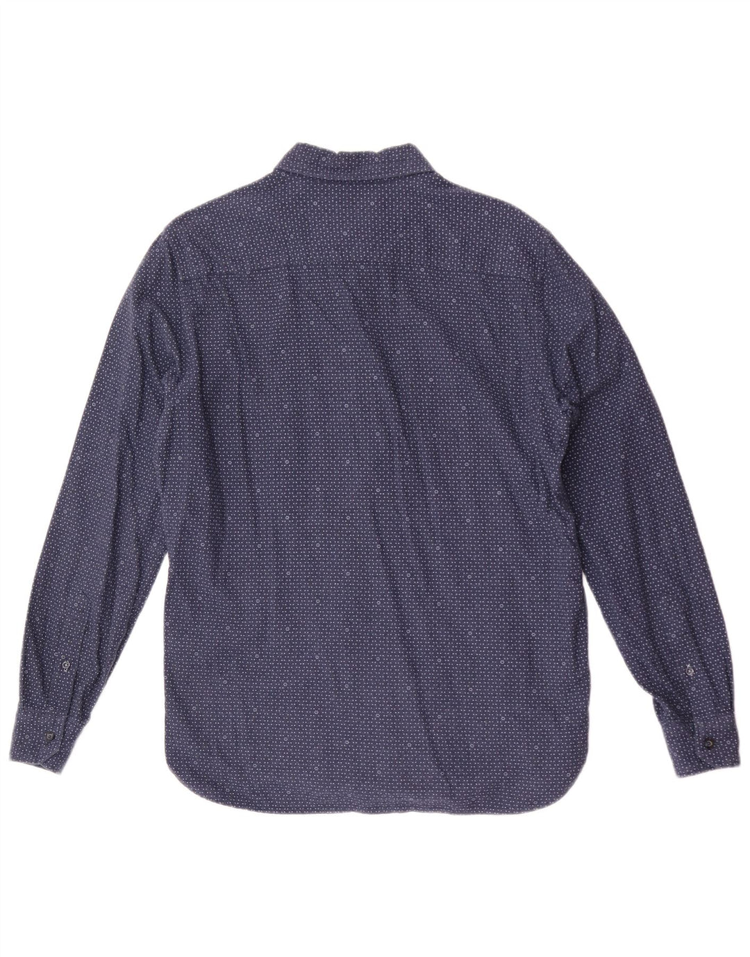 Crew Clothing Herren-Slim-Fit-Hemd aus mittelblauer, gepunkteter Baumwolle
