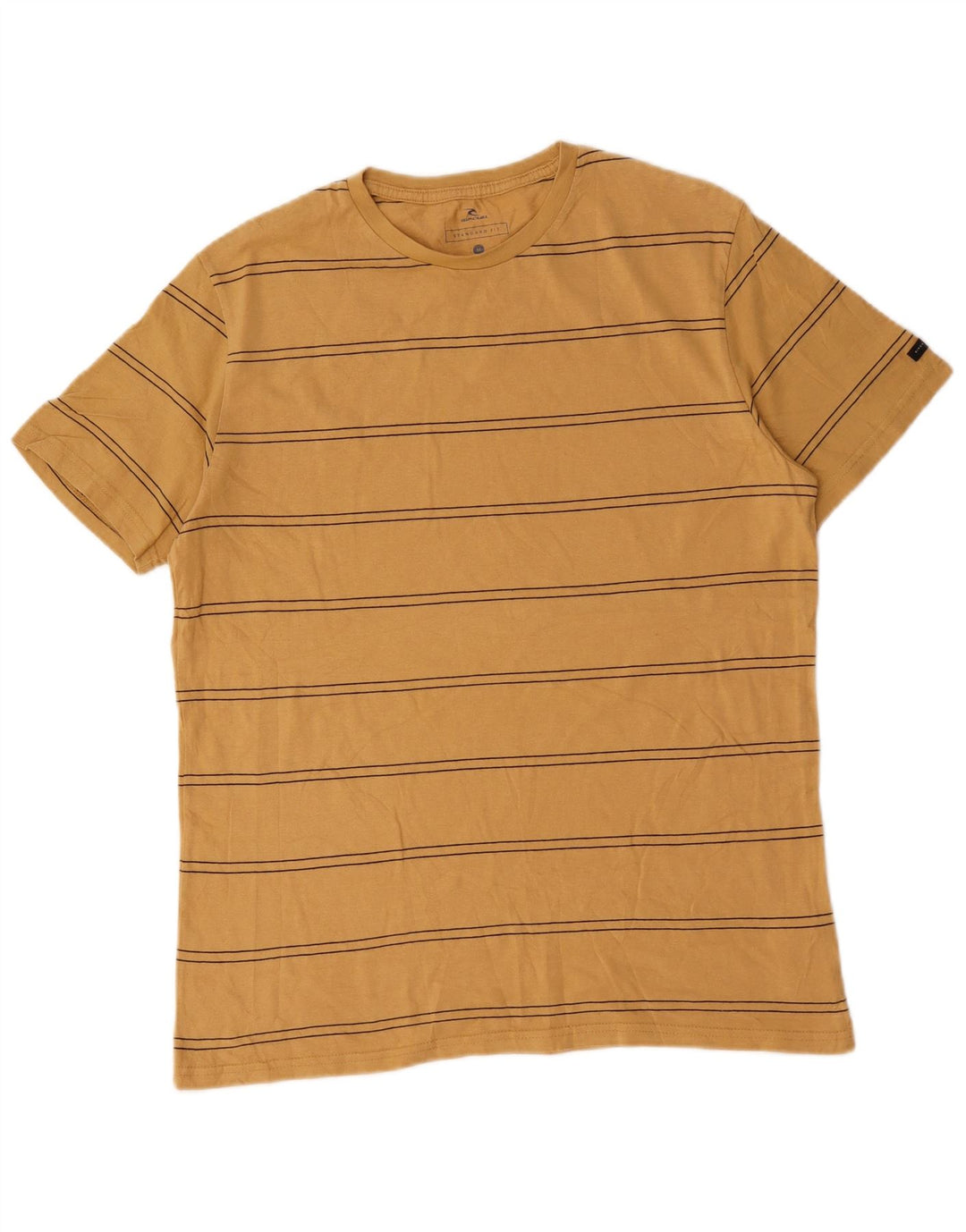 Rip Curl Herren-T-Shirt mit Standard-Passform, mittelgelb, gestreift, Baumwolle