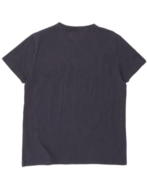 Tommy Hilfiger Damen Regular T-Shirt Top UK 18 XL Marineblau Baumwolle