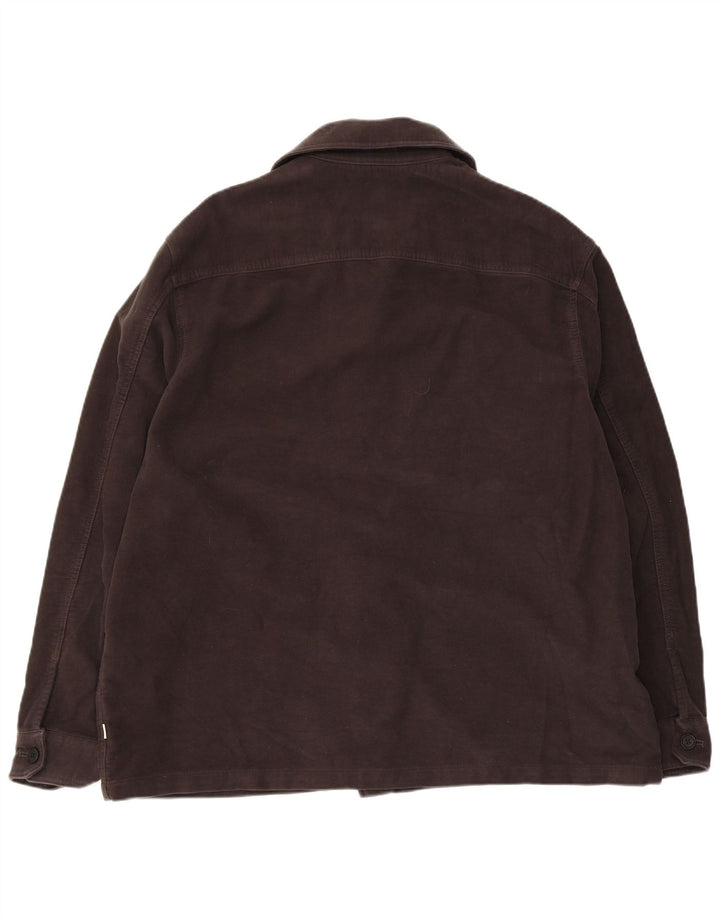 Marks & Spencer Herren Autograph Overshirt-Hemd XL aus grauer Baumwolle