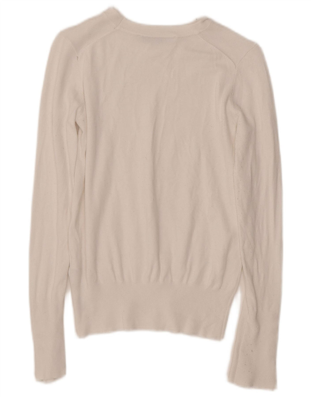 ZARA Damen-Pullover mit U-Boot-Ausschnitt, Gr. 10, Größe S, weiße Viskose