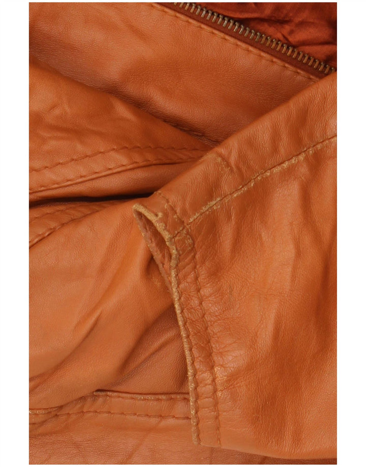 VINTAGE Herren Ledermantel IT 54 2XL Braunes Leder