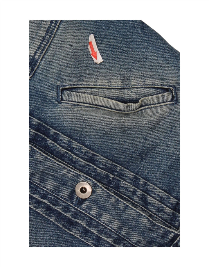 Vintage Damen Crop Jeansjacke IT 40 Kleine blaue Baumwolle