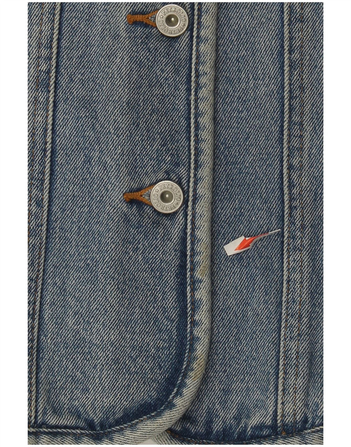 Vintage Damen Jeansweste UK 12 Mittelblaue Baumwolle
