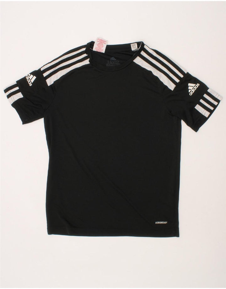 ADIDAS Boys Graphic T-Shirt Top 11-12 Years  Black Polyester Vintage Adidas and Second-Hand Adidas from Messina Hembry 