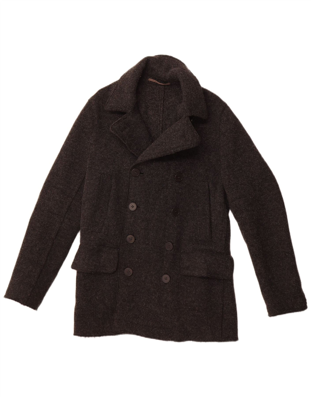 PRENTISS Herren Strick Pea Coat IT 50 Große graue Wolle