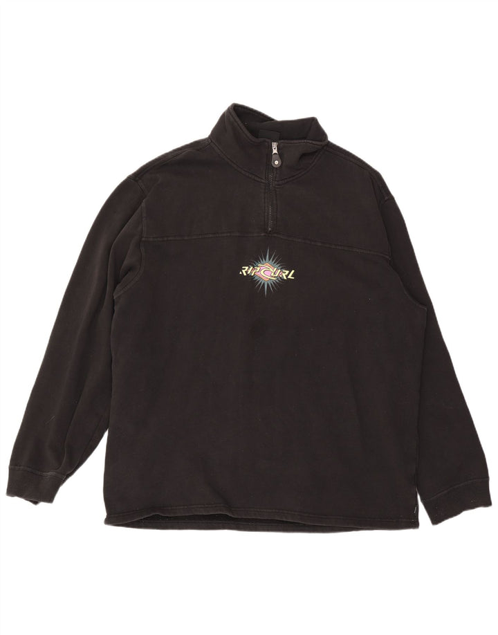 RIP CURL Herren-Sweatshirt mit grafischem Reißverschluss, Größe L, Baumwolle, Schwarz