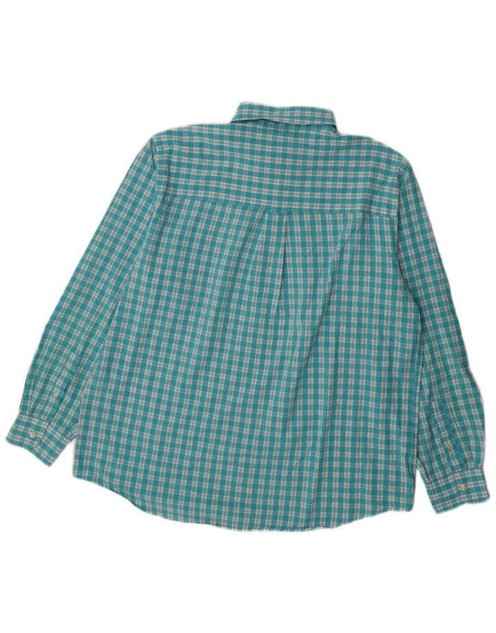 Chaps Herren-Hemd, pflegeleicht, groß, blau kariert, Baumwolle