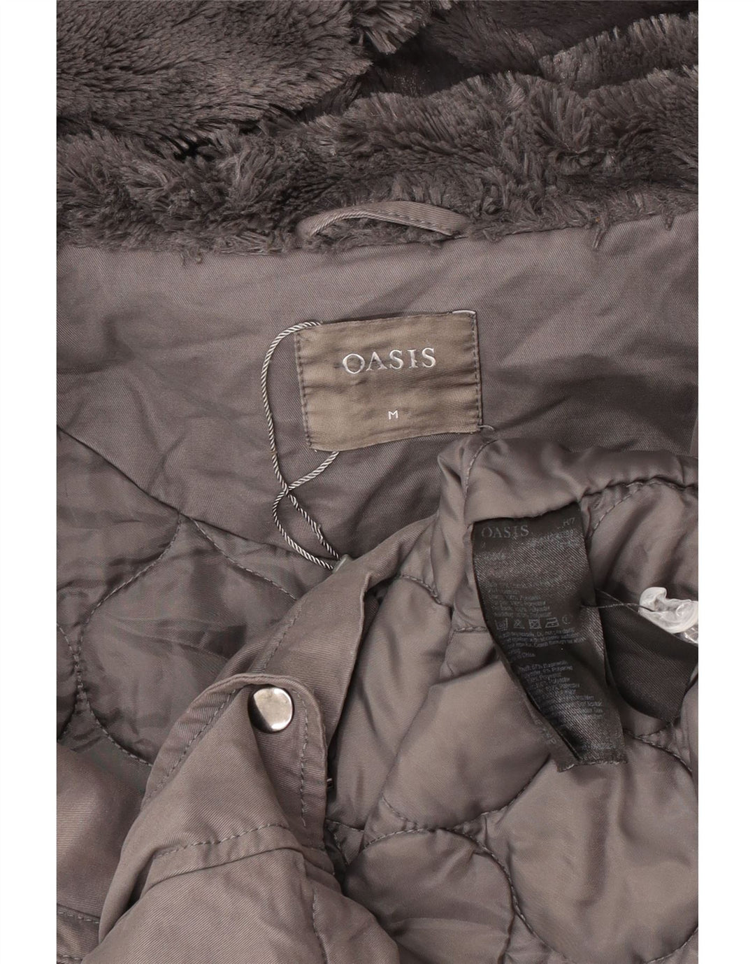 Oasis Damen-Parkajacke mit Kapuze, UK 14, Mittelgrau, Polyester