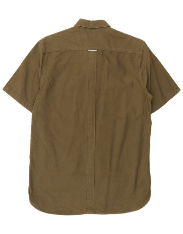 Fred Perry Mens Short Sleeve Regular Fit Shirt Small Green Cotton