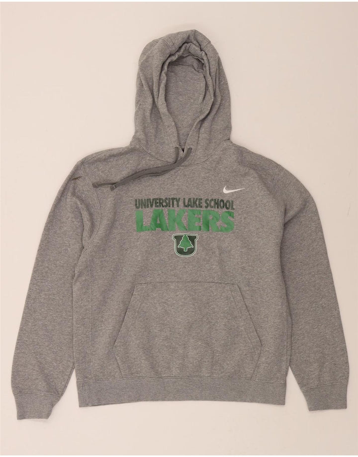 NIKE Mens Lakers Graphic Hoodie Jumper Medium Grey Cotton Vintage Nike and Second-Hand Nike from Messina Hembry 