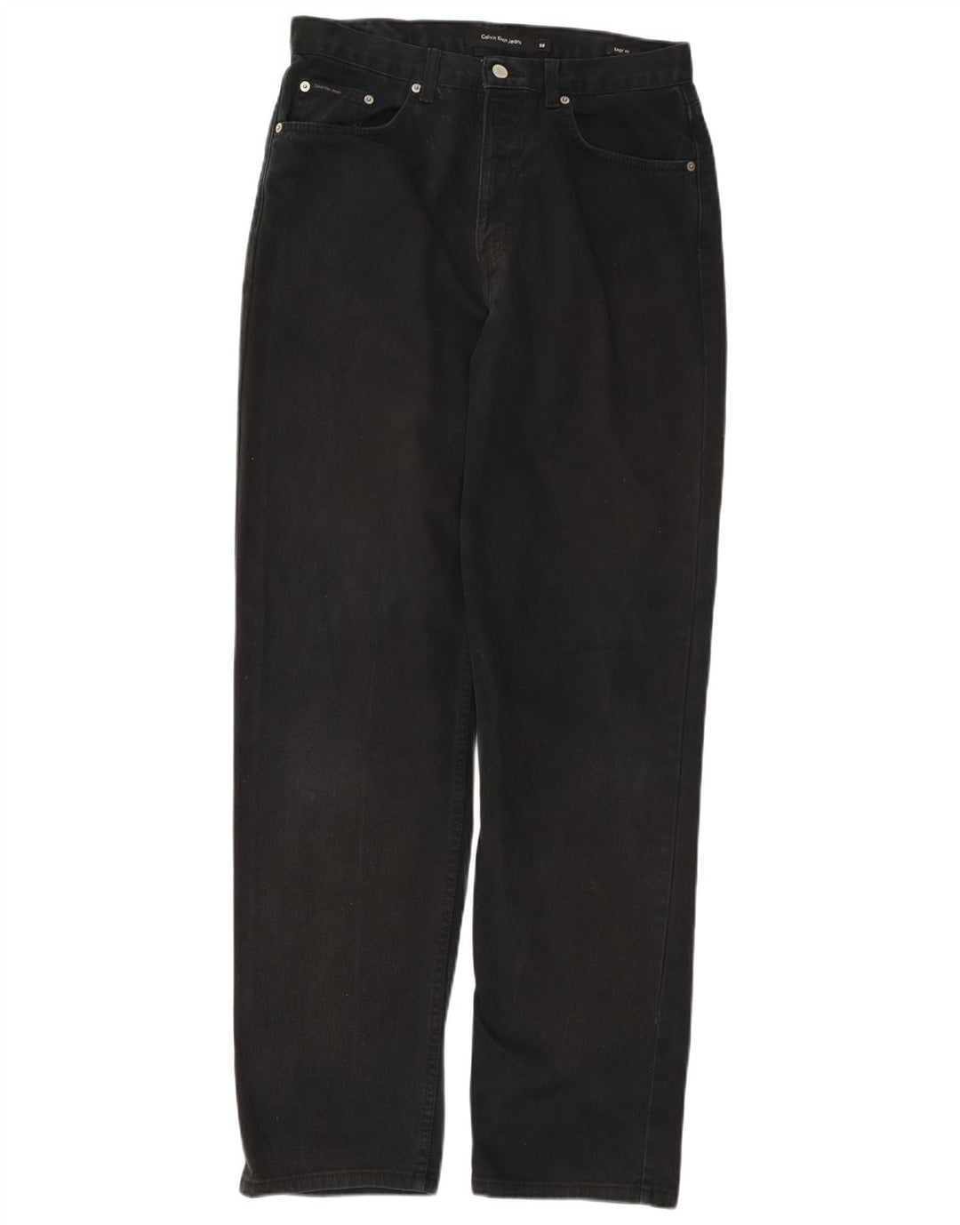 CALVIN KLEIN Herren Easy Fit Straight Jeans W32 L32 Schwarze Baumwolle