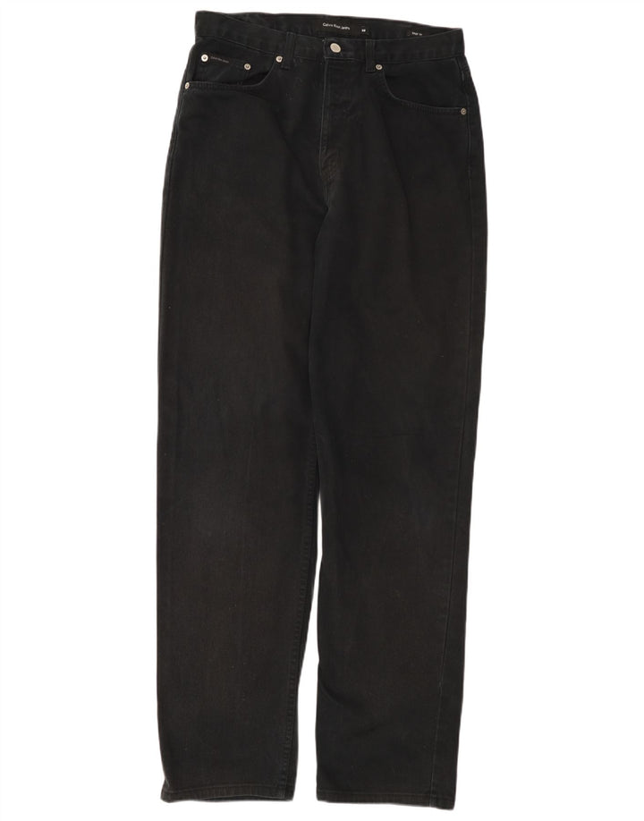 CALVIN KLEIN Herren Easy Fit Straight Jeans W32 L32 Schwarze Baumwolle