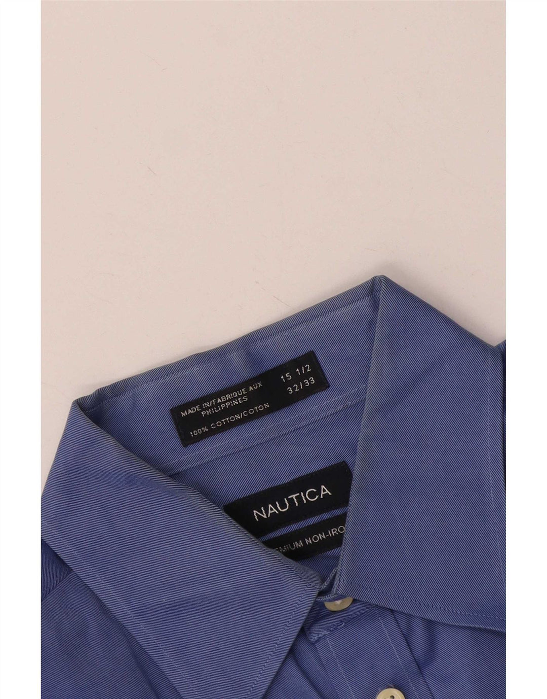 Nautica Herrenhemd, Größe 15 1/2, mittelblaue Baumwolle