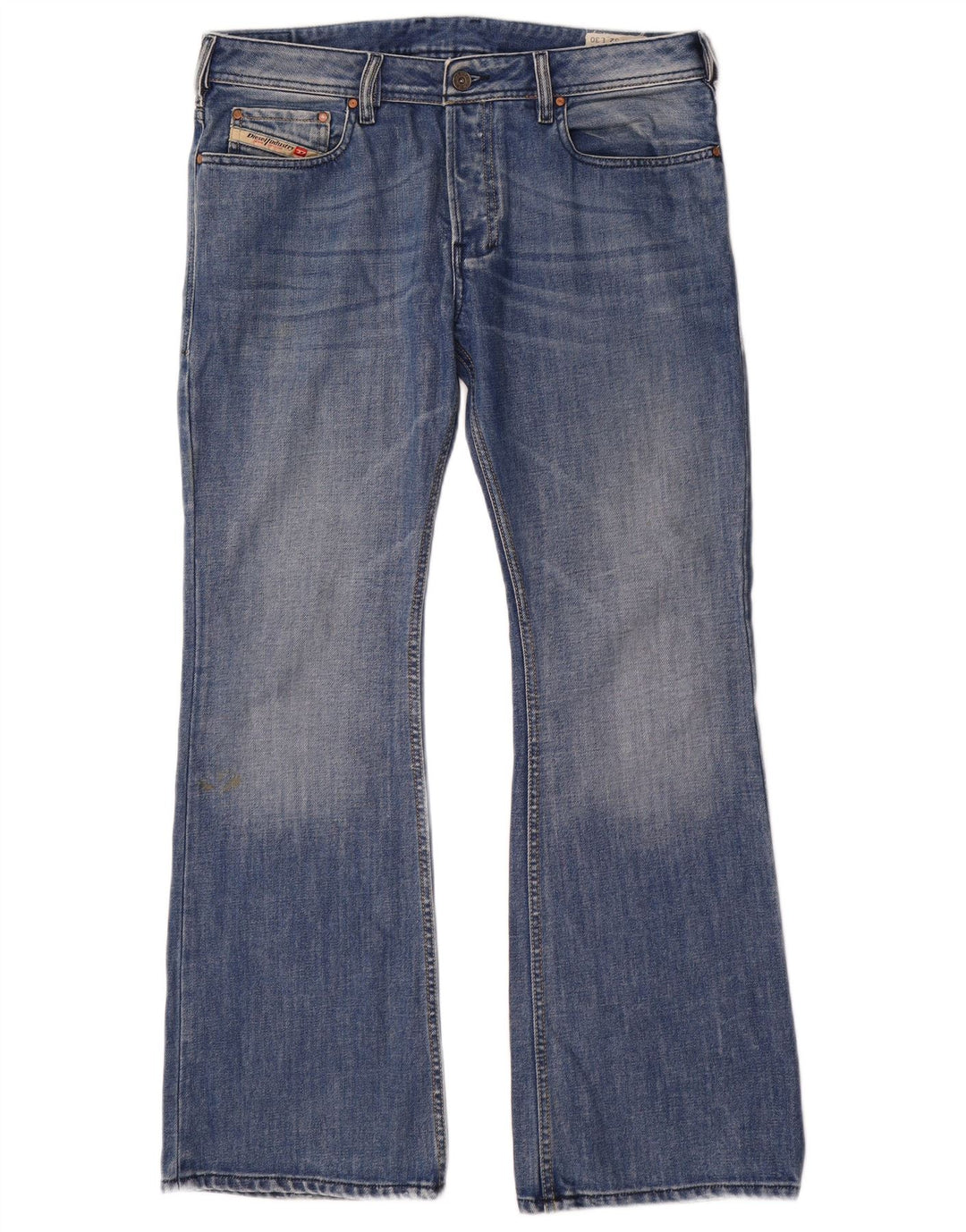 DIESEL Herren Zathan Bootcut Jeans W32 L30 Blaue Baumwolle